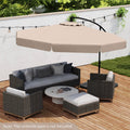 10 Feet Patio Cantilever Umbrella with Cover Tilt Adjustment and Ruffled Edge