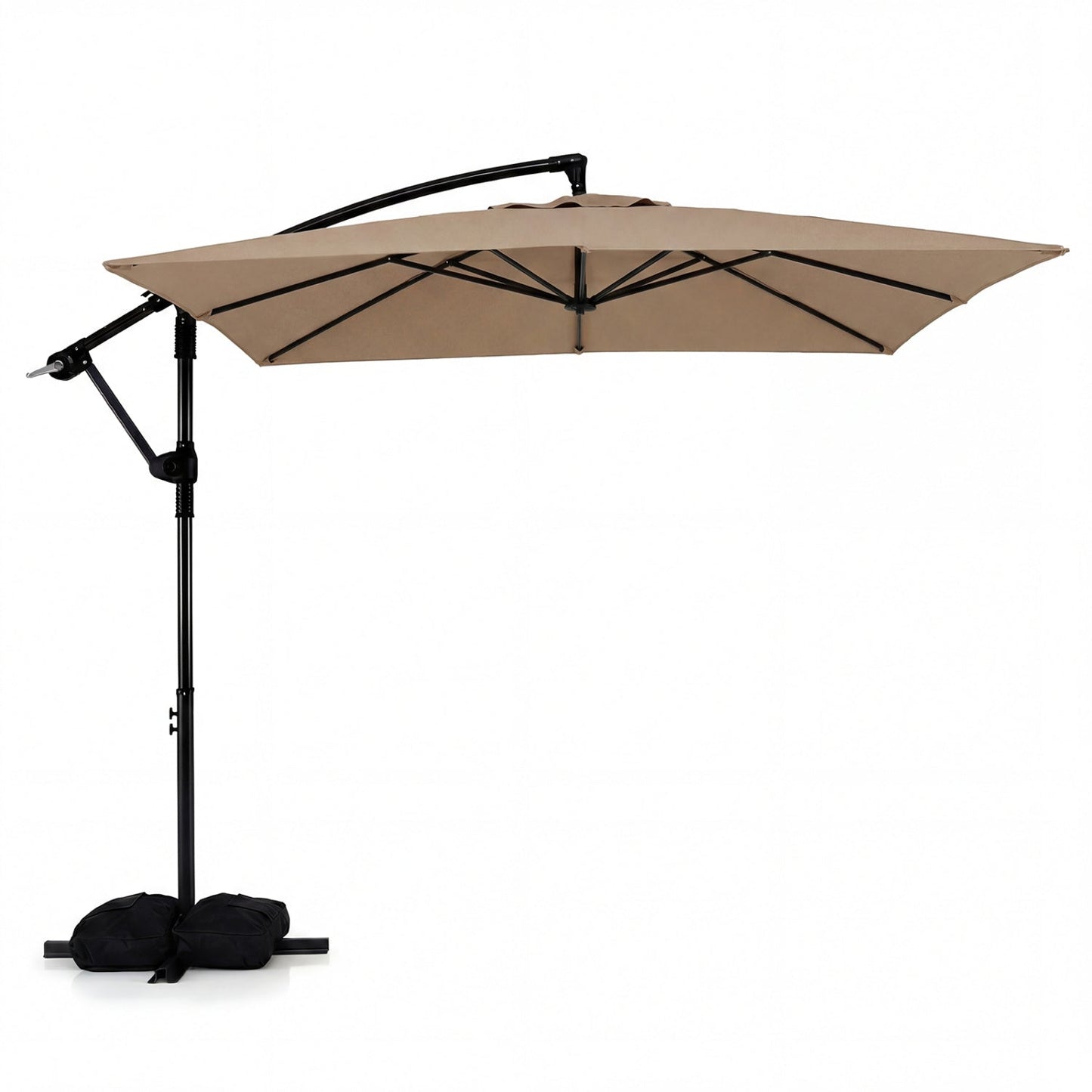8x8 FT Square Offset Cantilever Patio Umbrella with 360° Rotation