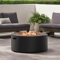 32" Round Iron Propane Fire Pit Table – 40,000 BTU in Dark Grey