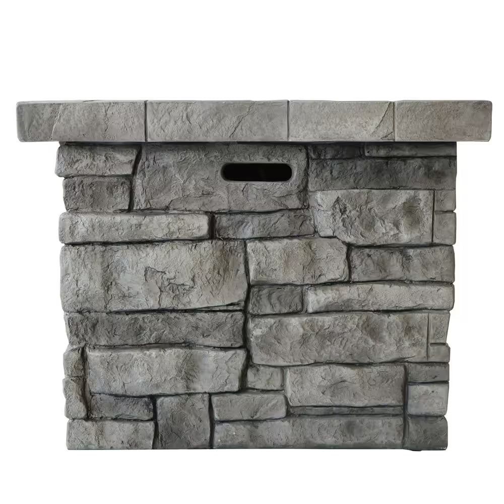 Xiomara 30 In. X 24 In. Square MGO Propane Outdoor Patio Fire Pit in Grey