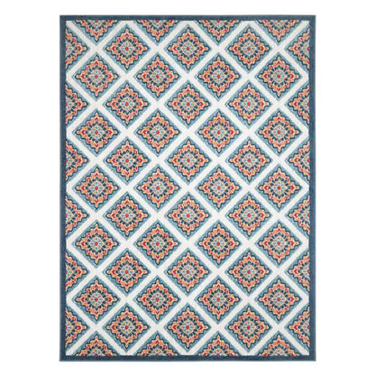 Brooks Retro Red/Multicolor 8 Ft. X 10 Ft. Geometric Indoor/Outdoor Patio Area Rug