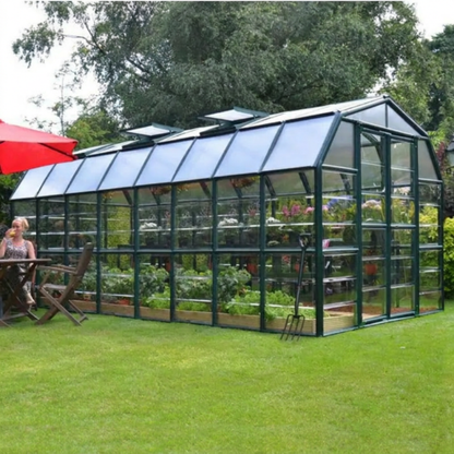 Grand Gardener 8' x 16' Green/Clear Polycarbonate DIY Greenhouse Kit