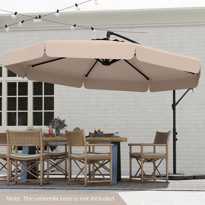 10 Feet Patio Cantilever Umbrella with Cover Tilt Adjustment and Ruffled Edge