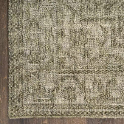 Tulum Olive 2 Ft. X 6 Ft. Center Medallion Contemporary Runner Area Rug