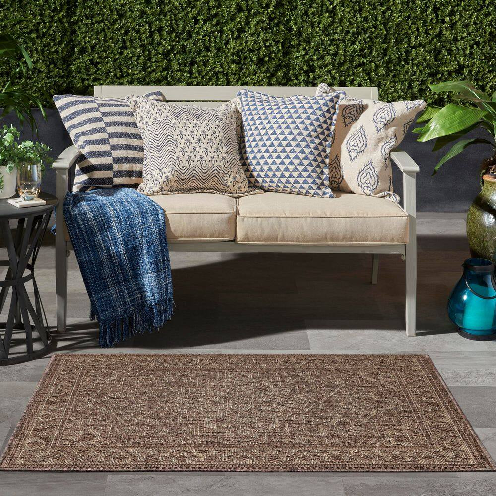 Tulum Brown 3 Ft. X 5 Ft. Center Medallion Contemporary Area Rug
