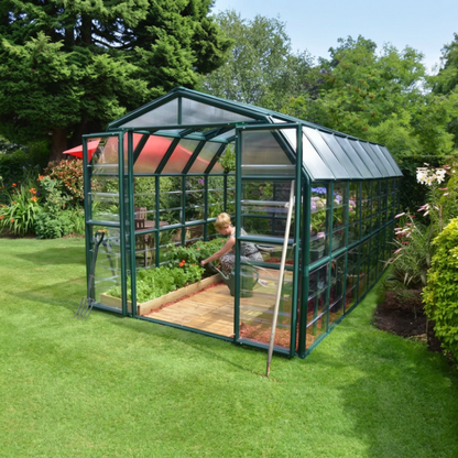 Grand Gardener 8' x 16' Green/Clear Polycarbonate DIY Greenhouse Kit