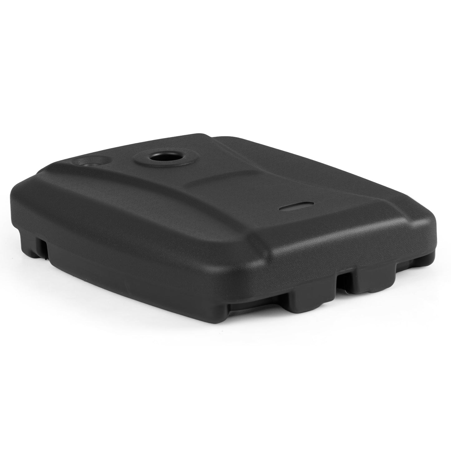 Black plastic cover on a white background