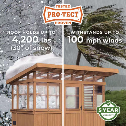 Poppy 11 Ft. W X 7 Ft. D X 8 Ft. H Cedar Wood and Polycarbonate Light Brown Walk-In Outdoor Greenhouse Kit