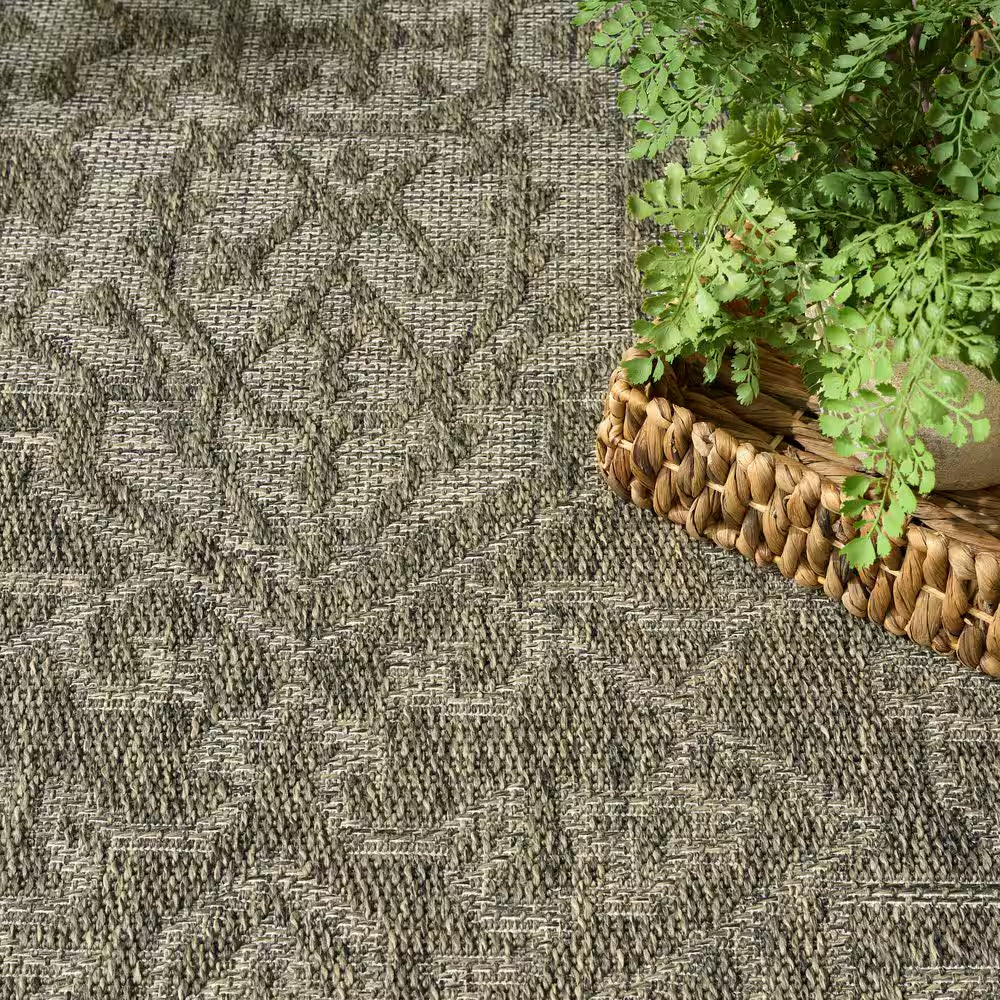 Tulum Olive 2 Ft. X 6 Ft. Center Medallion Contemporary Runner Area Rug