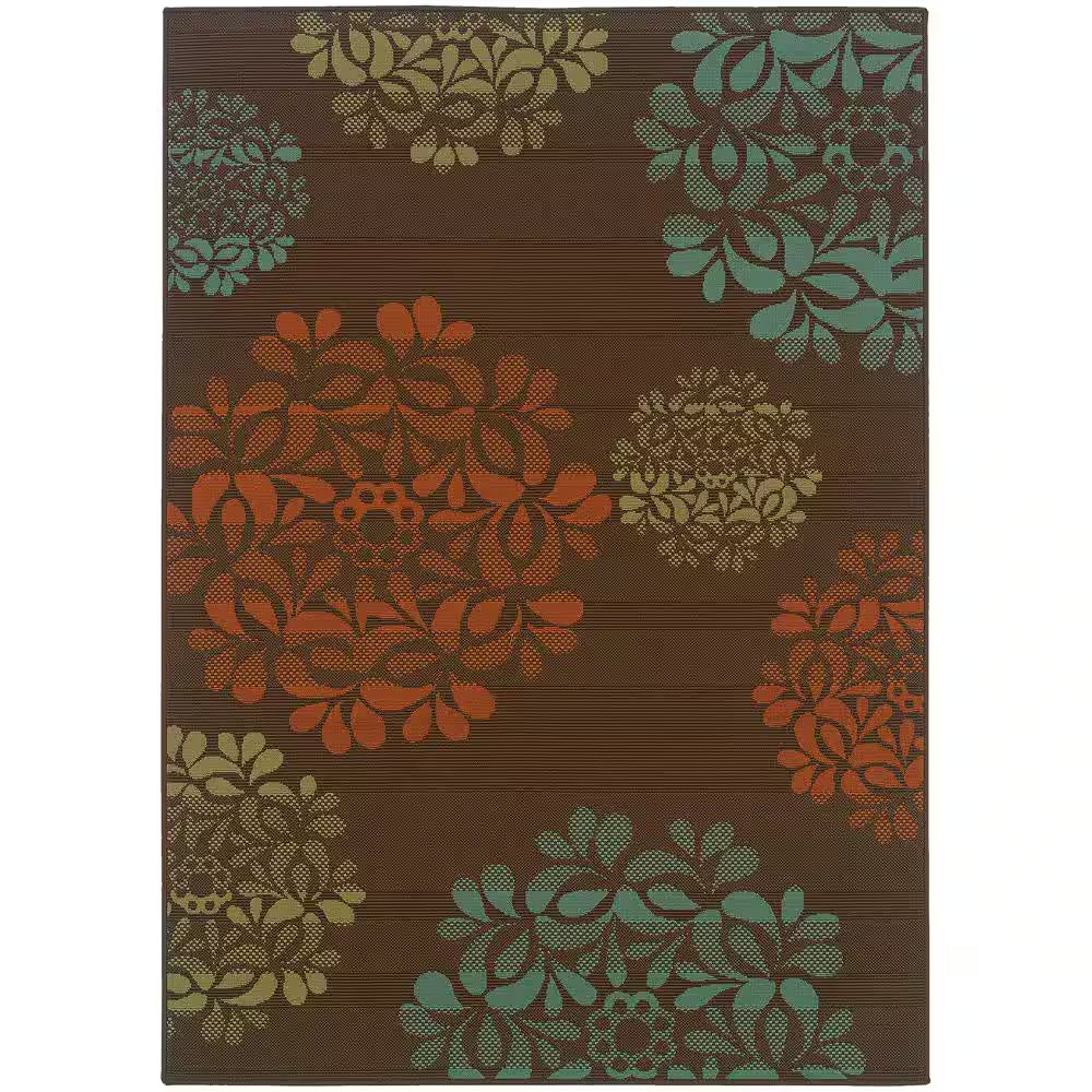 Hilo Brown 7 Ft. X 10 Ft. Indoor/Outdoor Patio Area Rug