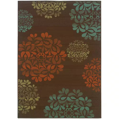 Hilo Brown 7 Ft. X 10 Ft. Indoor/Outdoor Patio Area Rug