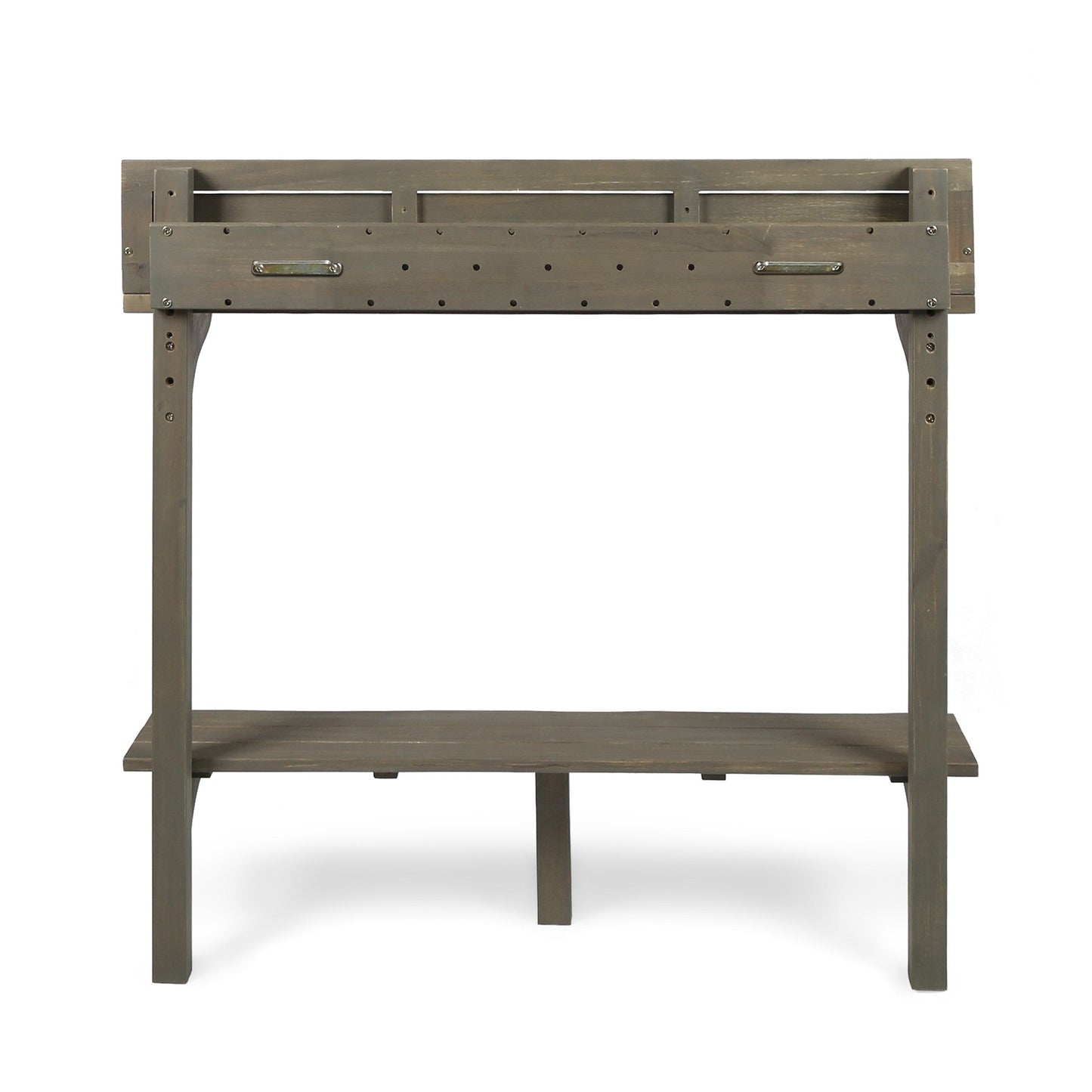 NIKKI CASA 3-Piece Outdoor Balcony Bar Set | Gray Acacia Wood | Table & 2 Stools | Seats 2