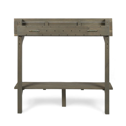 NIKKI CASA 3-Piece Outdoor Balcony Bar Set | Gray Acacia Wood | Table & 2 Stools | Seats 2