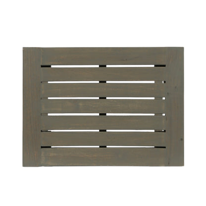 NIKKI CASA 3-Piece Outdoor Balcony Bar Set | Gray Acacia Wood | Table & 2 Stools | Seats 2