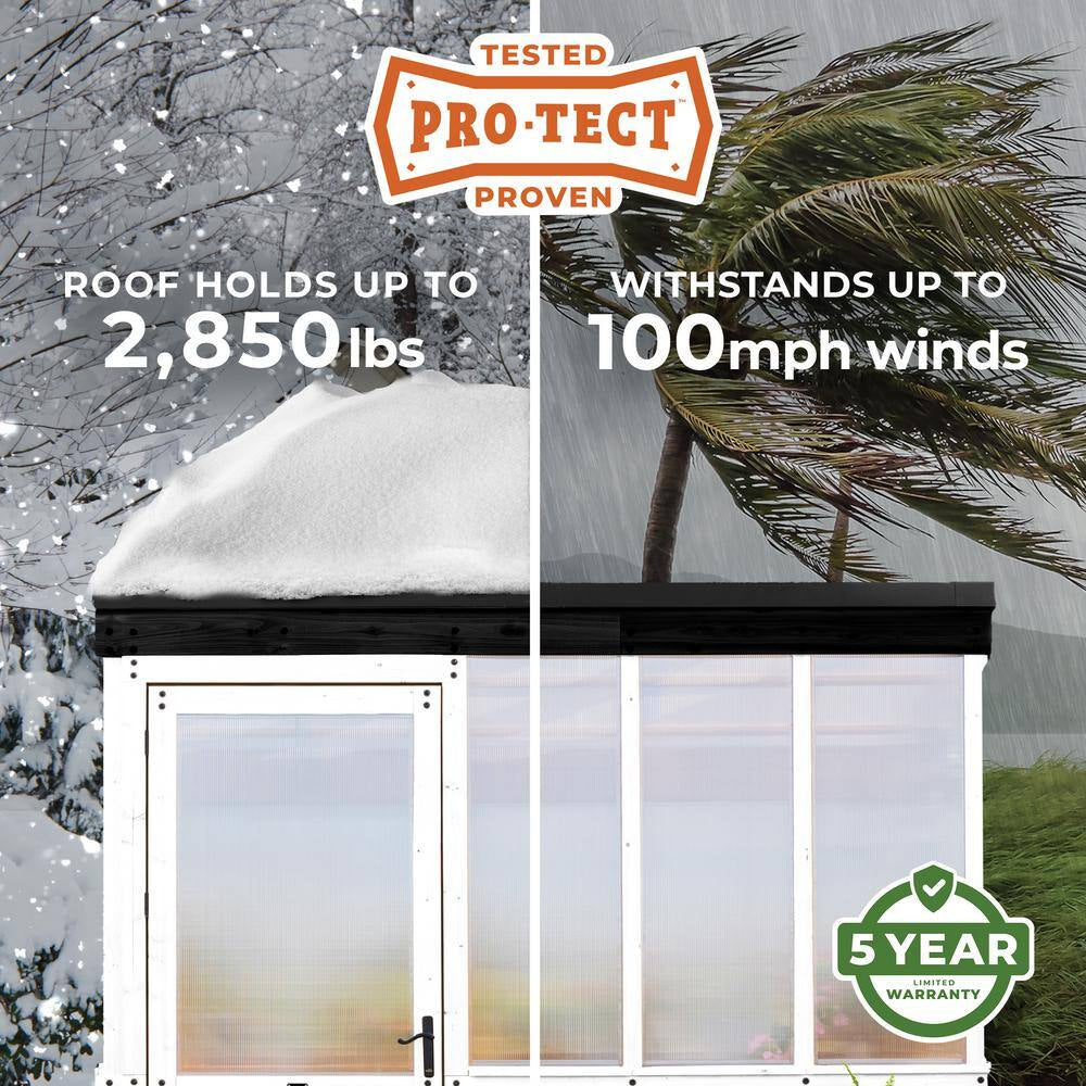 Willow White 6 Ft. X 9 Ft. X 7 Ft. 10 In. All Cedar Modern Greenhouse