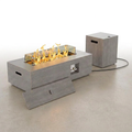 50000 BTU Coating Steel Propane Fire Pit Table in Gray Rectangular Modern Outdoor Gas Fire Table with Tank Holder