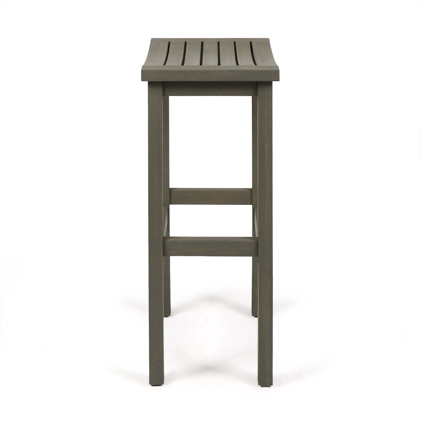 NIKKI CASA 3-Piece Outdoor Balcony Bar Set | Gray Acacia Wood | Table & 2 Stools | Seats 2