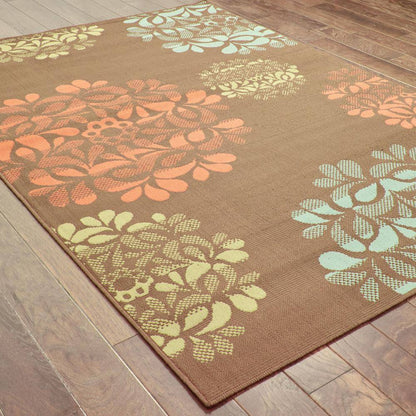 Hilo Brown 7 Ft. X 10 Ft. Indoor/Outdoor Patio Area Rug
