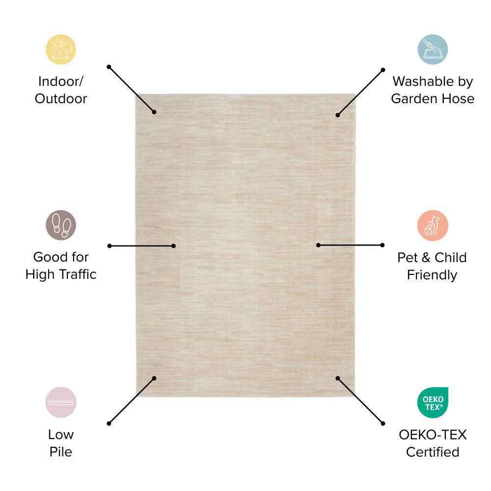 Essentials Denim 2 Ft. X 4 Ft. Abstract Contemporary Area Rug
