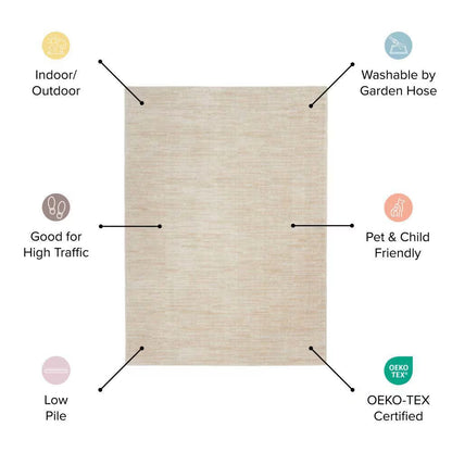 Essentials Denim 2 Ft. X 4 Ft. Abstract Contemporary Area Rug
