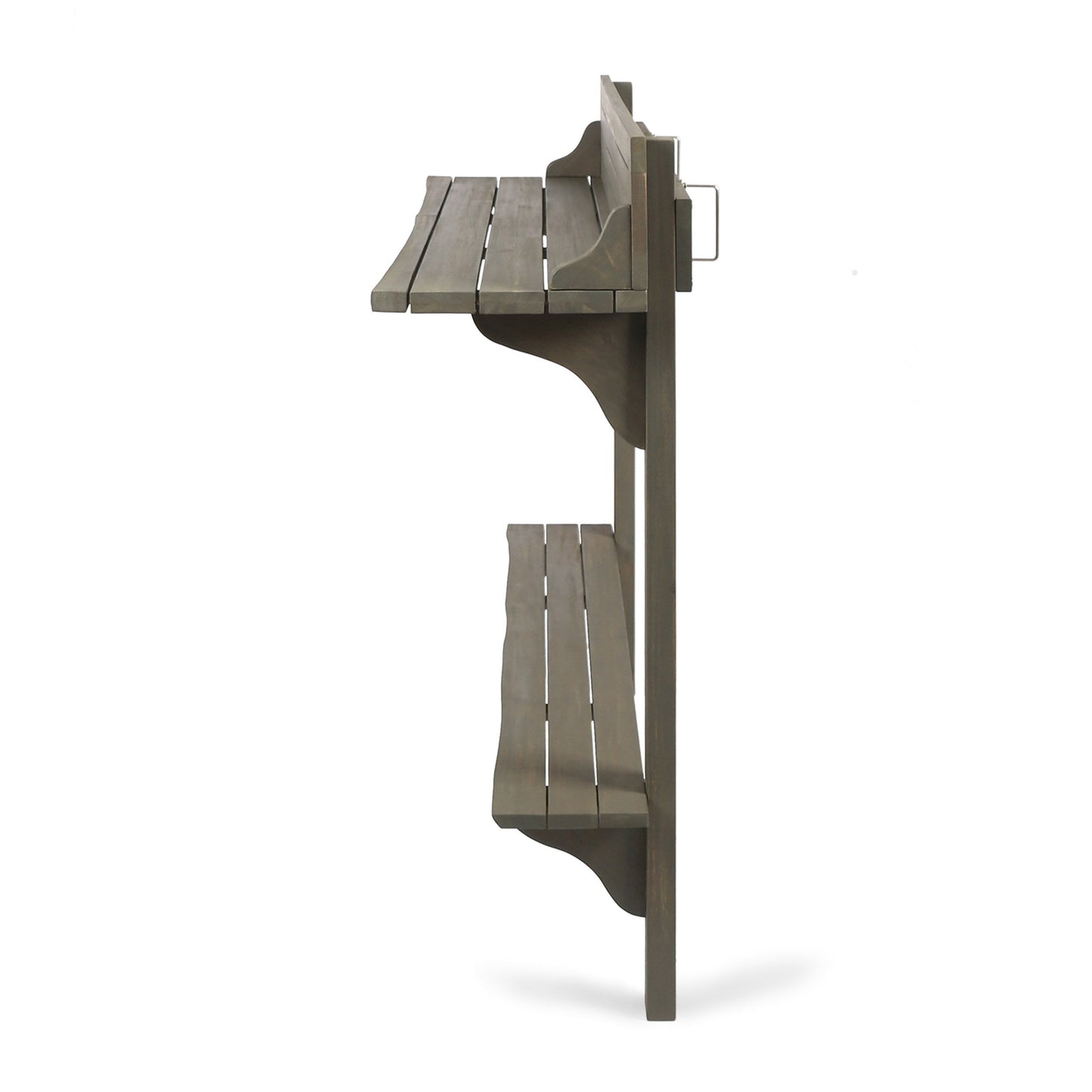 NIKKI CASA 3-Piece Outdoor Balcony Bar Set | Gray Acacia Wood | Table & 2 Stools | Seats 2