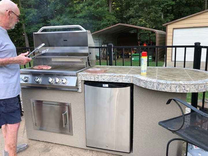 Kokomo Grill Maui 7'6" BBQ Island | Built-In Grill, 33" Round Bar & LED Lights — LP or NG