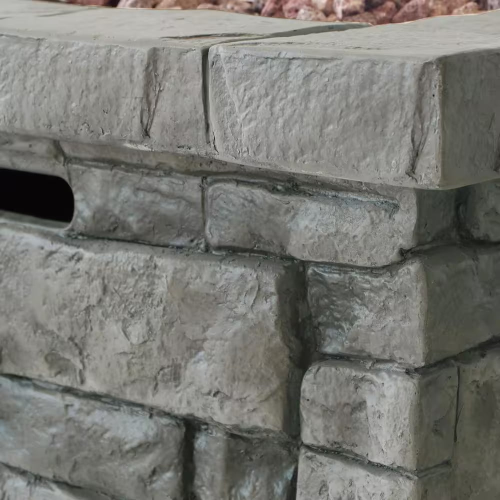 Xiomara 30 In. X 24 In. Square MGO Propane Outdoor Patio Fire Pit in Grey