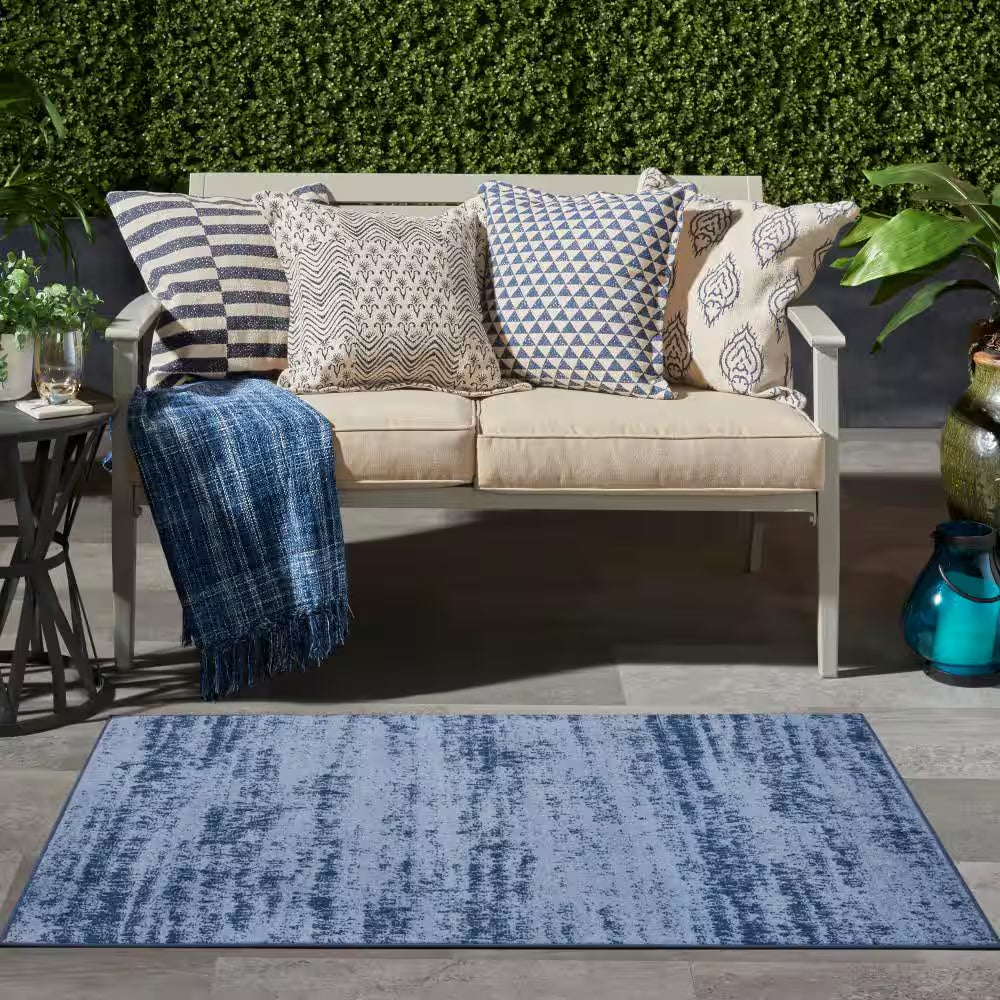 Essentials Denim 2 Ft. X 4 Ft. Abstract Contemporary Area Rug
