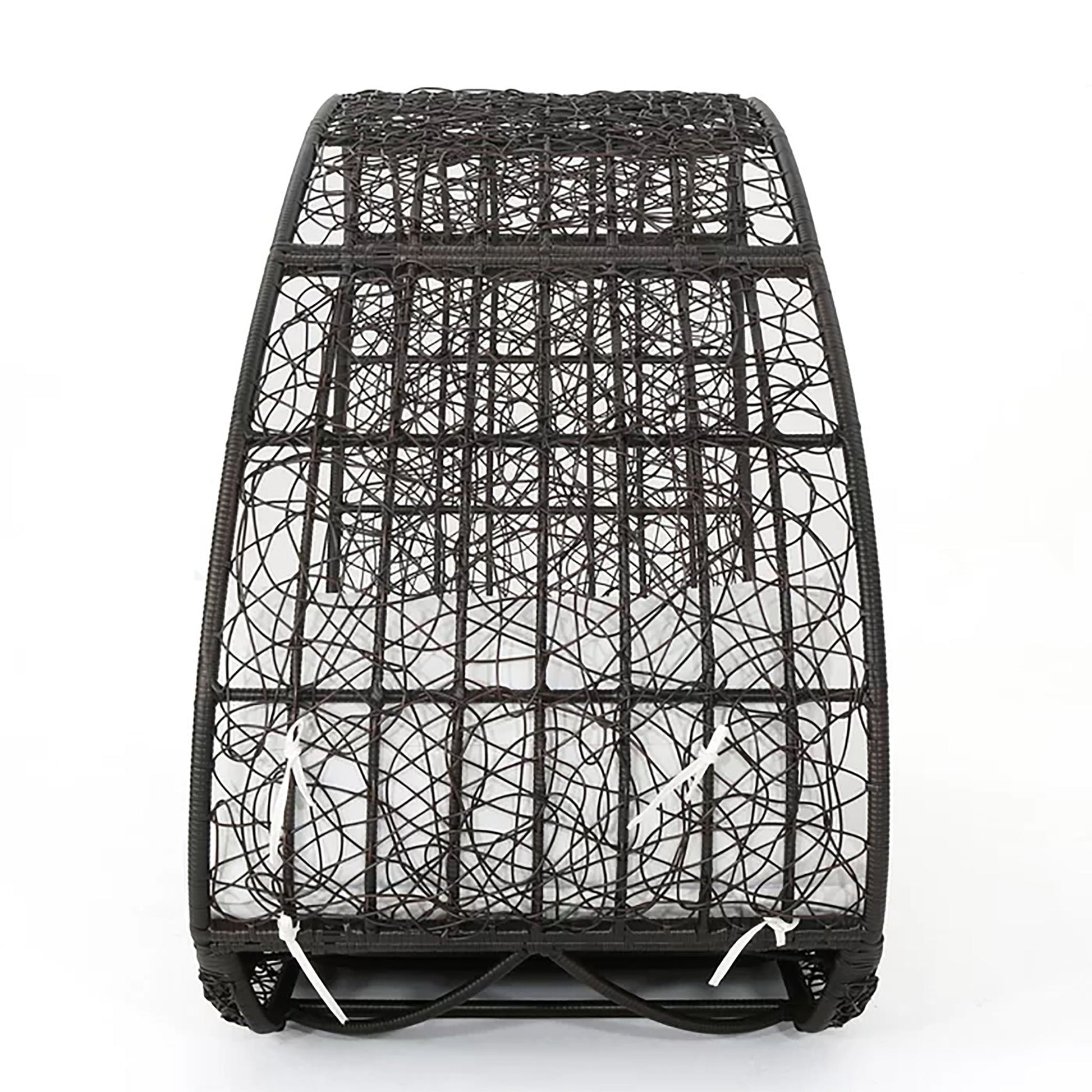 Black woven chair on a white background