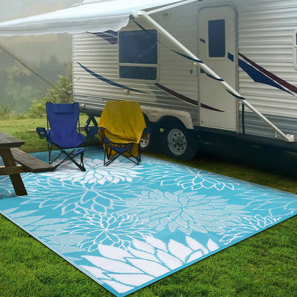 Outdoor Rugs for Patios 6'X9' Waterproof Patio Mat Plastic Straw Rug Reversible RV Camping Tent Rug outside Area Rug for RV, Patios,Deck, Beach,Balcony, Camping