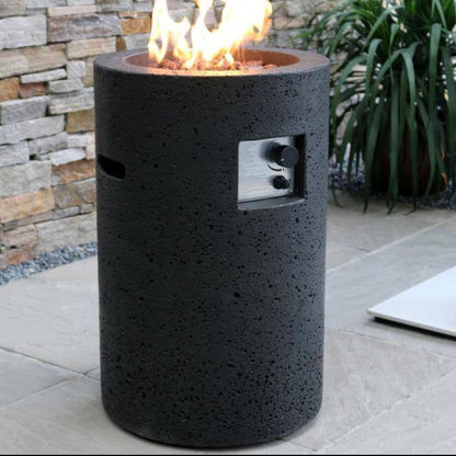 Lava Tube 27.8 In. High round Concrete Liquid Propane Fire Pit
