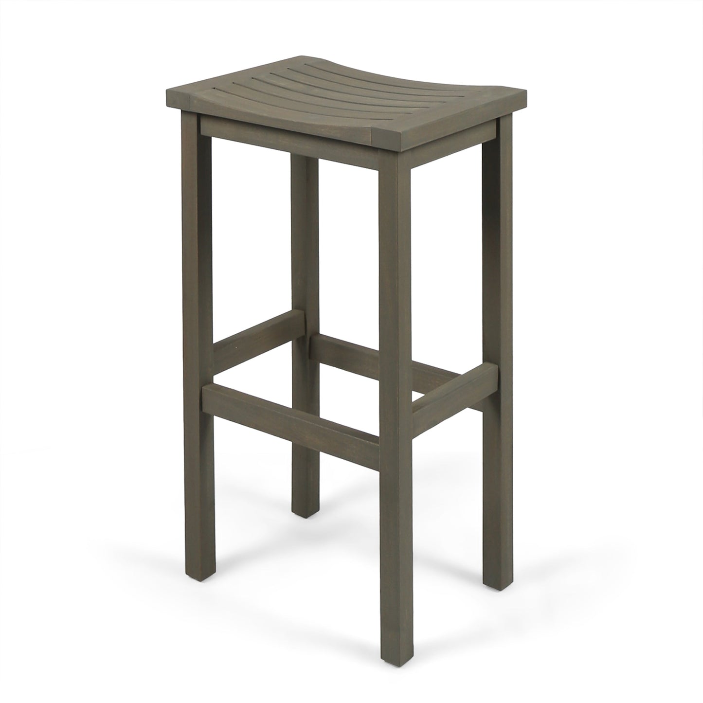 NIKKI CASA 3-Piece Outdoor Balcony Bar Set | Gray Acacia Wood | Table & 2 Stools | Seats 2