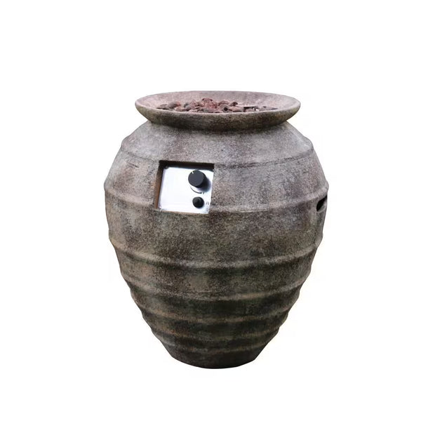 Modeno Pompeii 26'' Barrel Concrete Propane Fire Pit | 40,000 BTU | No Assembly