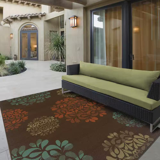 Hilo Brown 7 Ft. X 10 Ft. Indoor/Outdoor Patio Area Rug