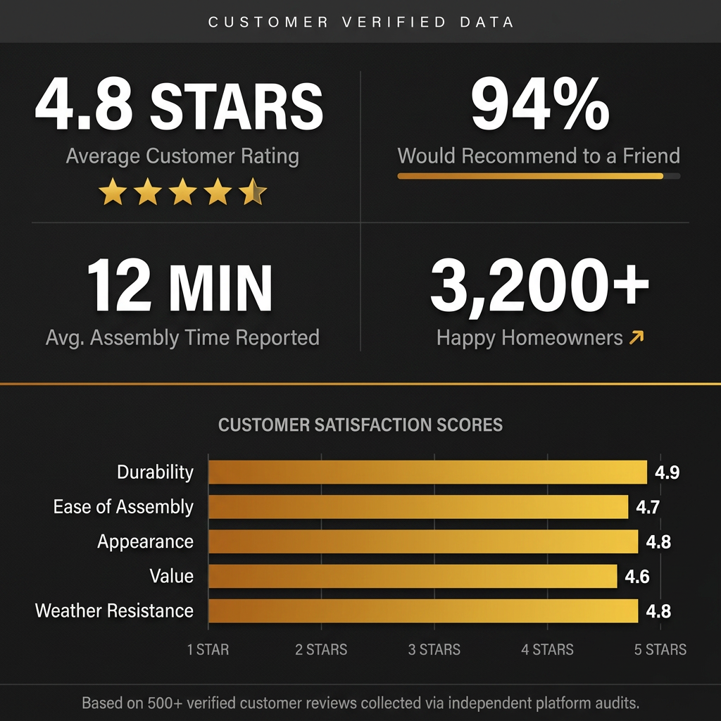 8 Ft. X 8 Ft. Matte Black Aluminum Pergola — Results & Stats