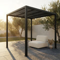 Barrette Outdoor Living 8' x 8' Matte Black Aluminum Pergola | Modern Outdoor Pergola with Lifetime Warranty