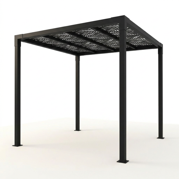 Barrette Outdoor Living 8' x 8' Matte Black Aluminum Pergola | Modern Outdoor Pergola with Lifetime Warranty