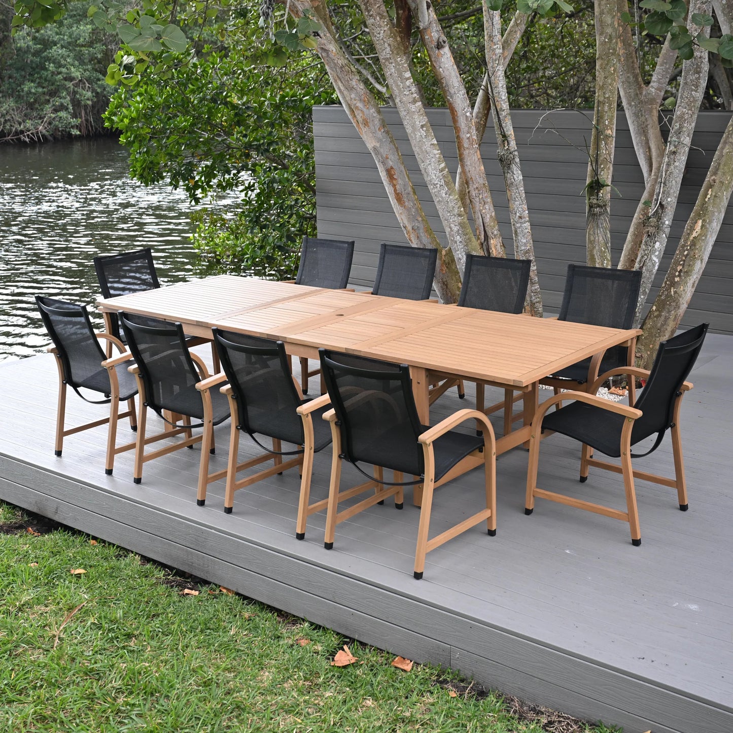 Leyland Table with Manhattan Black Chairs Dining Set