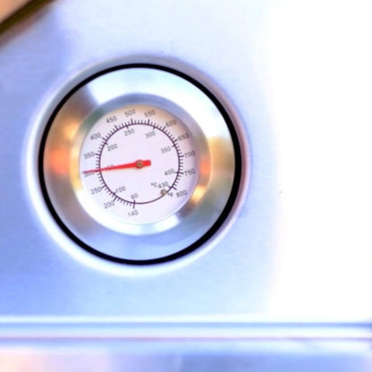 Close-up of a pressure gauge on a white background