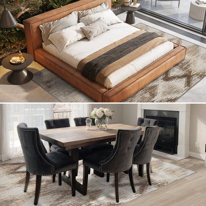 Outdoor Rugs 8'X10' Modern Diagonal Patio Carpet Washable Area Rug for Living Room Indoor Outdoor Balcony Brown