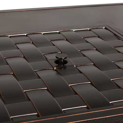 Armstrong 42 In. X 24 In. Square Cast Aluminum LPG Fire Pit Table in Antique Bronze