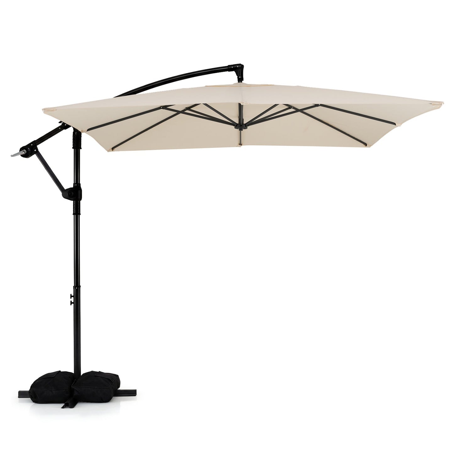 8x8 FT Square Offset Cantilever Patio Umbrella with 360° Rotation