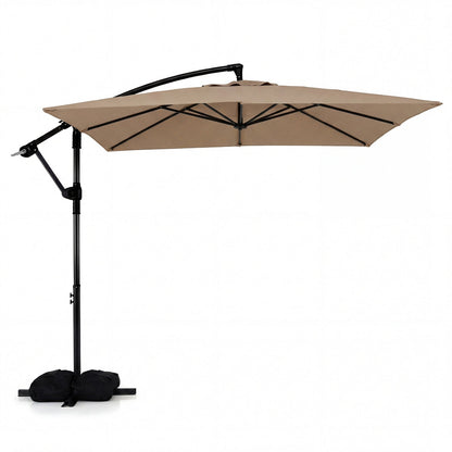 8x8 FT Square Offset Cantilever Patio Umbrella with 360° Rotation
