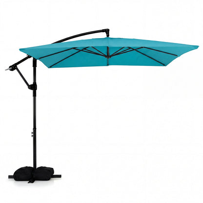 8x8 FT Square Offset Cantilever Patio Umbrella with 360° Rotation
