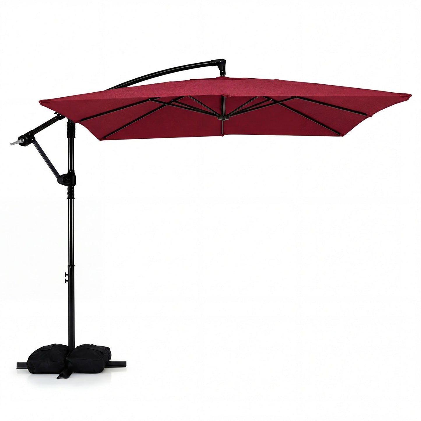 8x8 FT Square Offset Cantilever Patio Umbrella with 360° Rotation