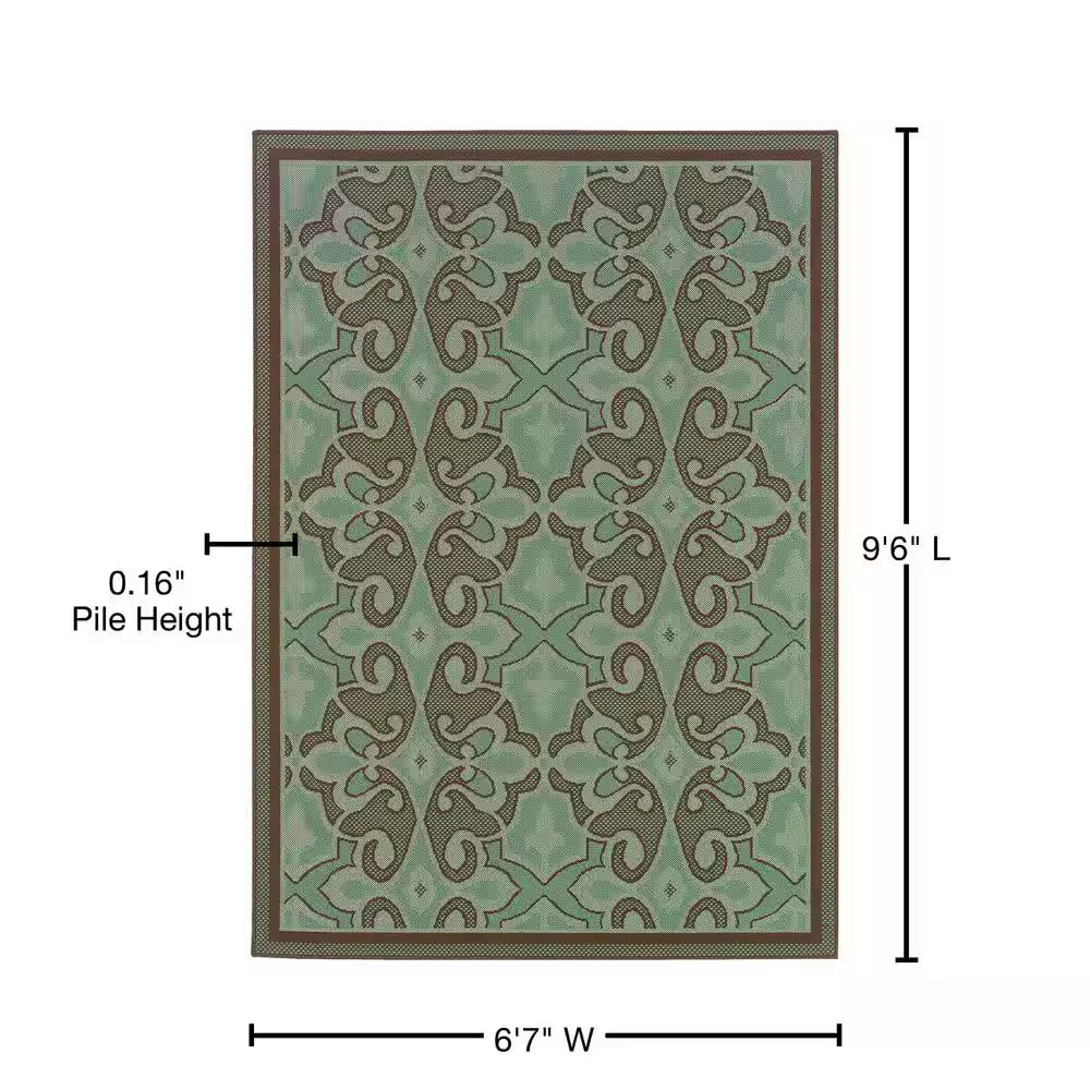 Monterrey Blue 7 Ft. X 10 Ft. Indoor/Outdoor Patio Area Rug