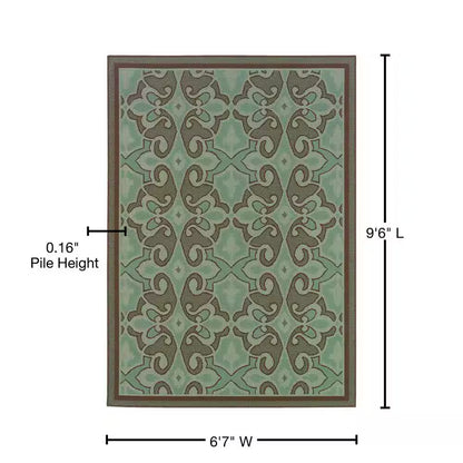 Monterrey Blue 7 Ft. X 10 Ft. Indoor/Outdoor Patio Area Rug