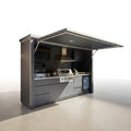 Customized Multi Functional Outdoor Kitchen BBQ Pod with Shelter Moisture Resistant Stainless Steel Outdoor Kitchen Patio Shed