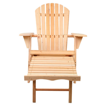 Wooden Adirondack chair on a white background