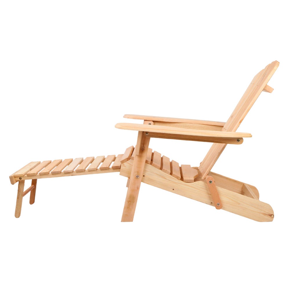Wooden lounge chair on a white background